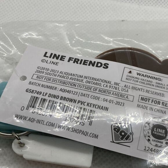 Round‎ 1 Line Friends Brown Bear in Dinosaur Costume Keychain New Dino - Picture 4 of 4